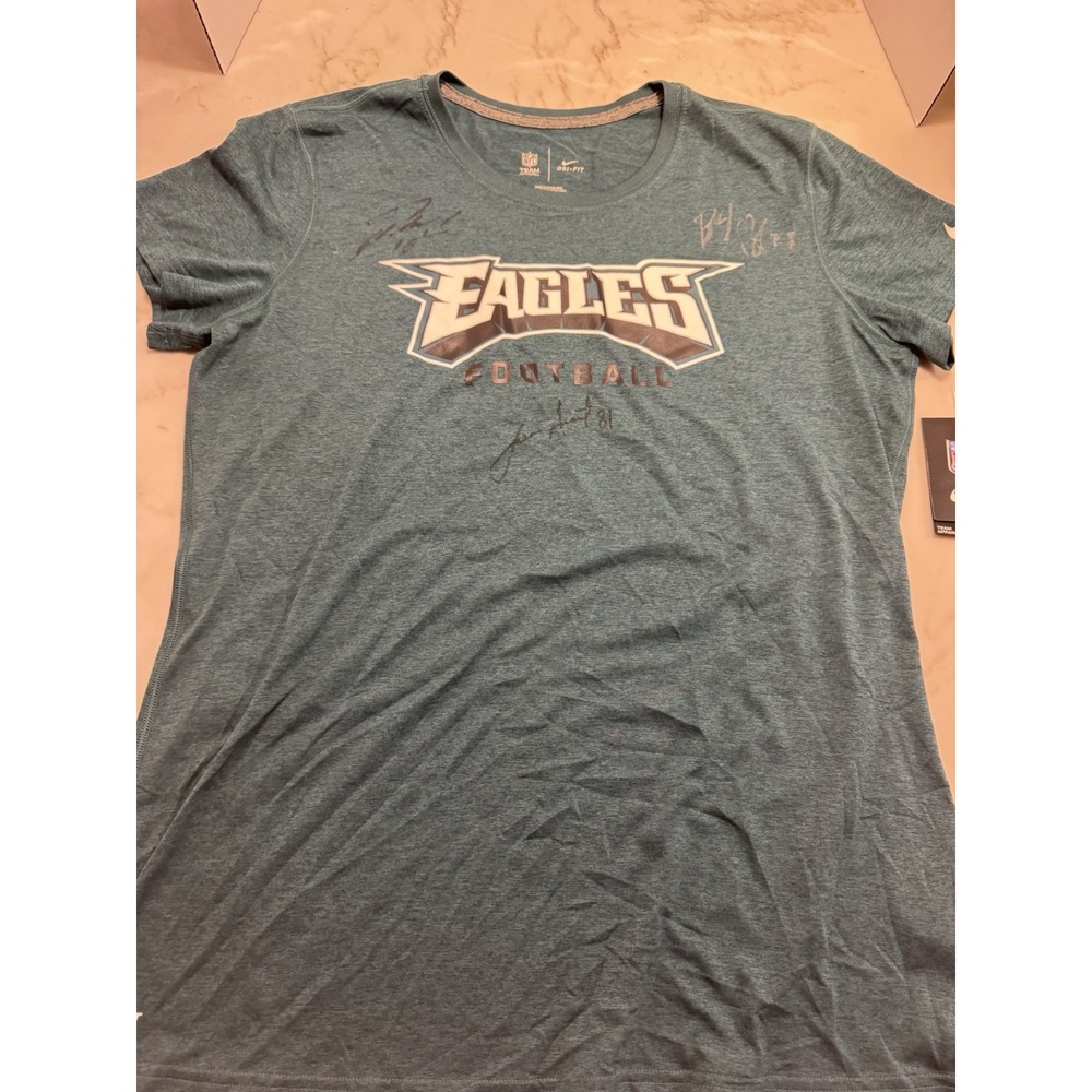 Philadelphia Eagles Nike Dri-FIT Womens Shirt Multi Signed Autographed NWT